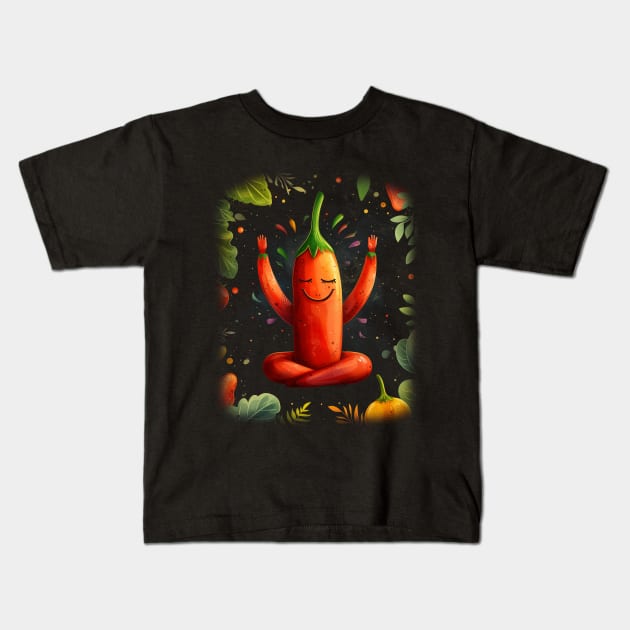 Red Hot Chili Yoga Kids T-Shirt by TNM Design